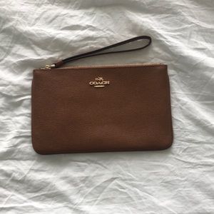 Tan Coach Wristlet